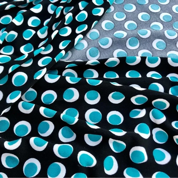 Polka Dot Dress Stretch 12/14 100% polyester Belted - Picture 3 of 8